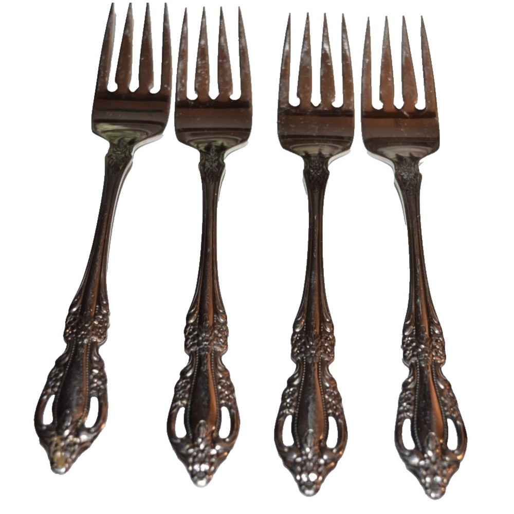 Oneida Raphael Set of 4 Salad Fork Set Distinction Deluxe HH 6.75" Stainless